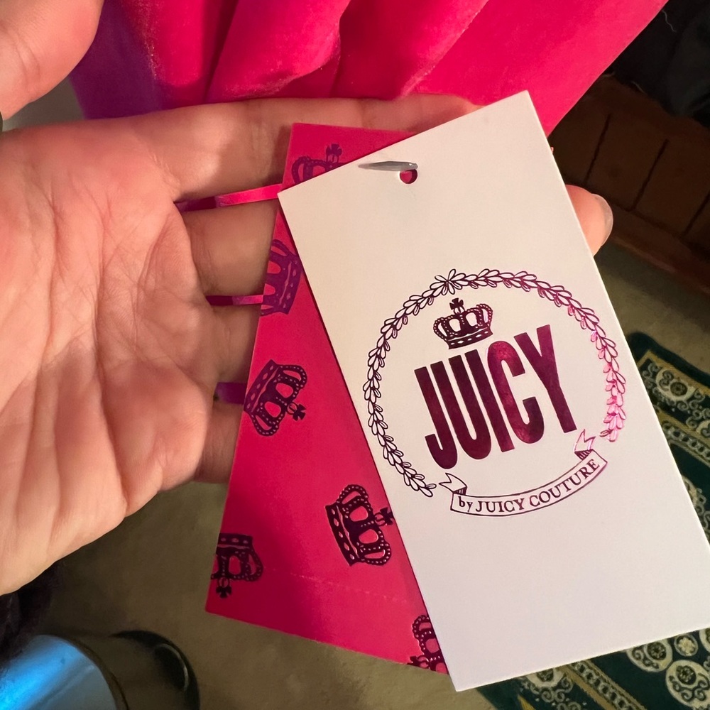 Juicy Couture Fuchsia Velvet Long Sleeve Dress - Picture 10 of 11